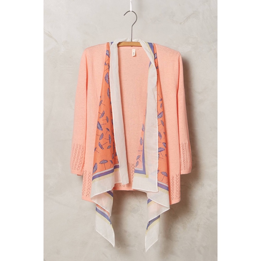 Anthropologie | Scarf Print Sweater-Knit Cardigan